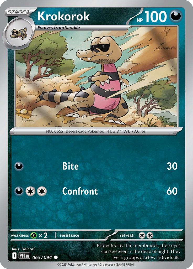 Pokémon-kaart Krokorok 065/094 Common uit de set Phantasmal Flames