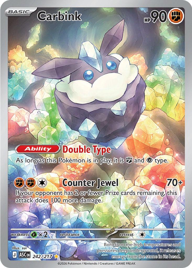 Pokémon-kaart Carbink 242/217 Illustration Rare uit de set Ascended Heroes