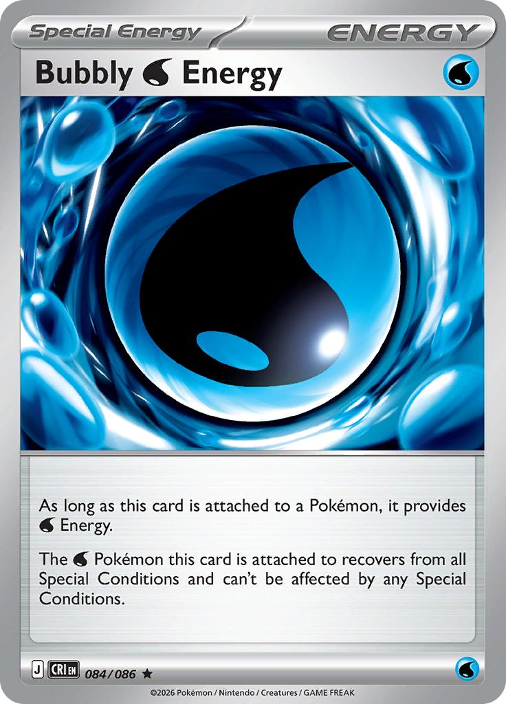 Pokémon-kaart Bubbly Water Energy 084/086 Rare uit de set Chaos Rising Hoofdafbeelding