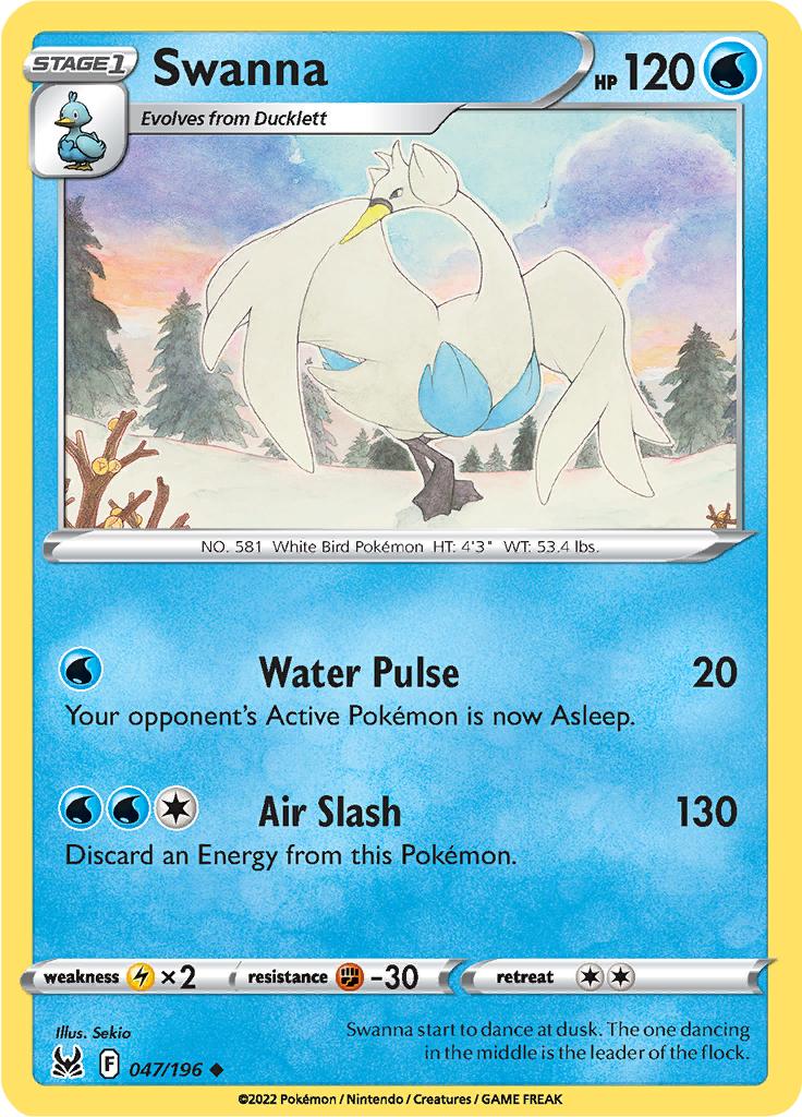 Pokémon-kaart Swanna 047/196 Uncommon uit de set Lost Origin