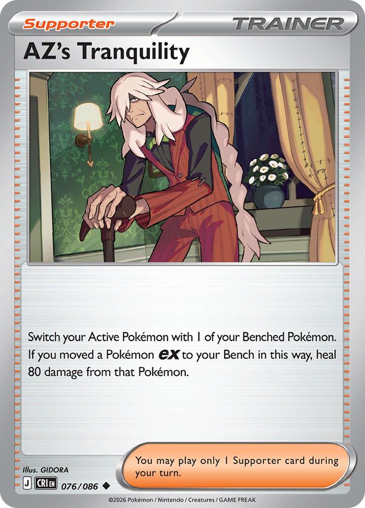 Pokémon-kaart AZ's Tranquility 076/086 Uncommon uit de set Chaos Rising Immagine principale del prodotto