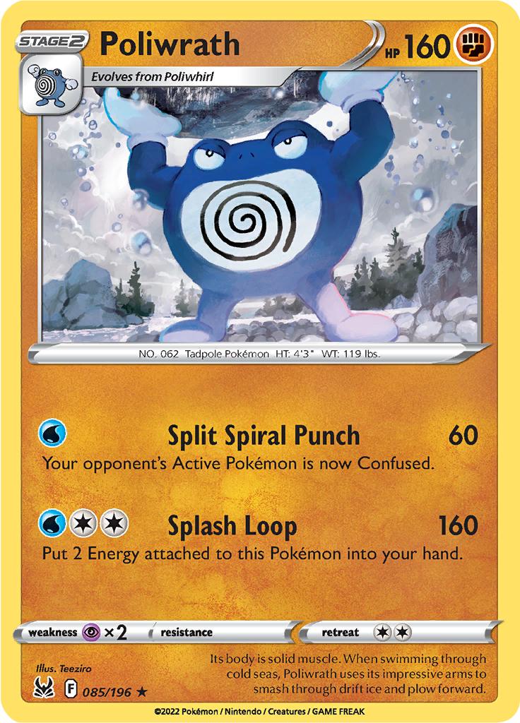 Pokémon-kaart Poliwrath 085/196 Rare uit de set Lost Origin