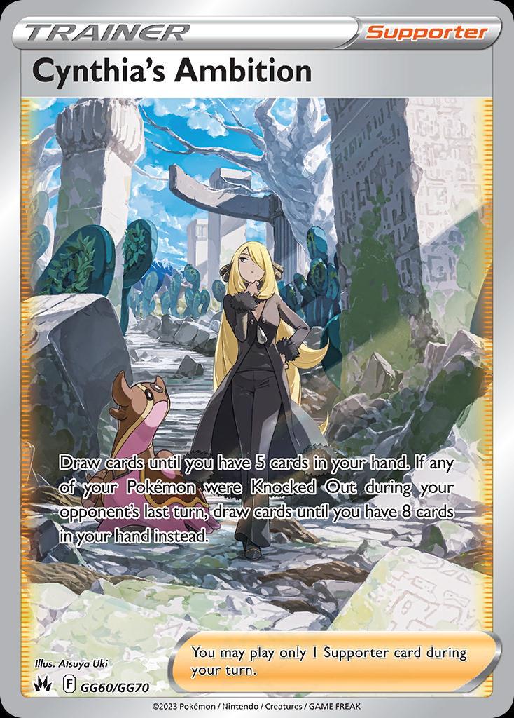 Pokémon-kaart Cynthia's Ambition GG60/GG70 Ultra Rare uit de set Crown Zenith Image principale du produit