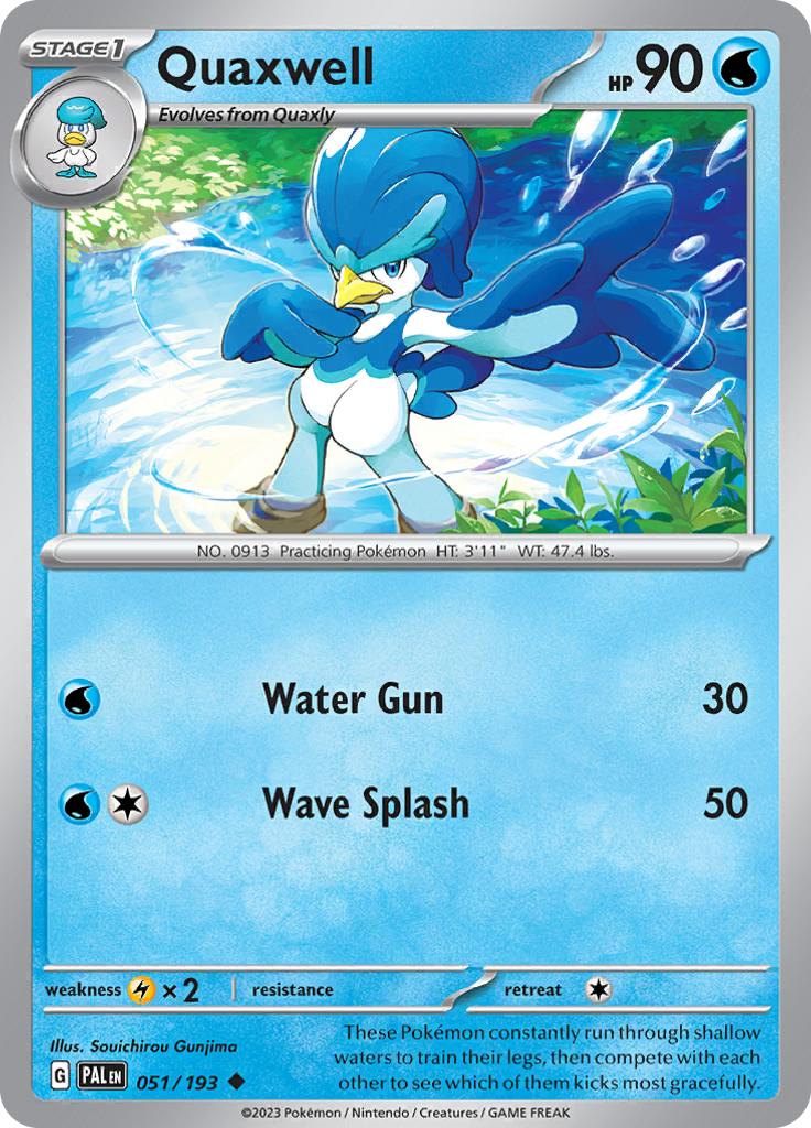 Pokémon-kaart Quaxwell 051/193 Uncommon uit de set Paldea Evolved