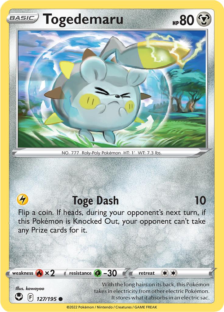 Pokémon-kaart Togedemaru 127/195 Common uit de set Silver Tempest