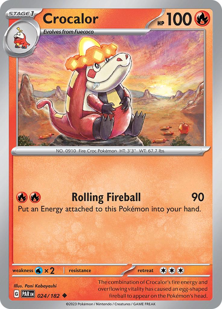 Pokémon-kaart Crocalor 024/182 Uncommon uit de set Paradox Rift