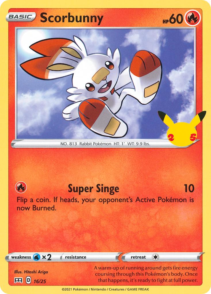 Pokémon-kaart Scorbunny 16/25 Promo uit de set McDonald's Collection 25th Anniversary Immagine principale del prodotto