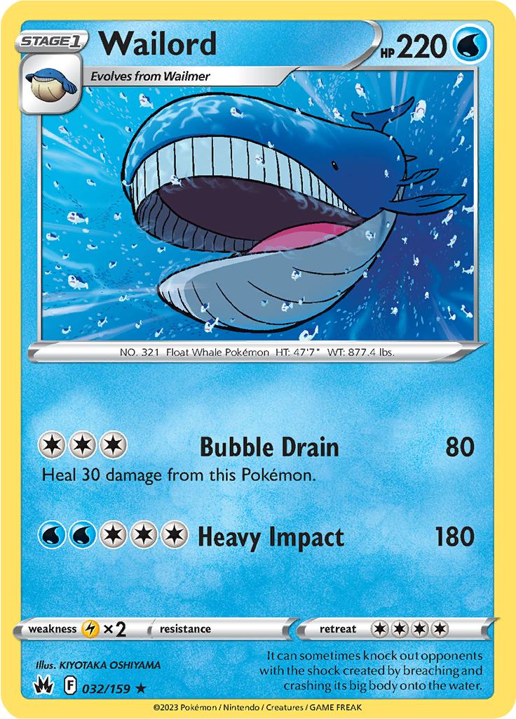 Pokémon-kaart Wailord 032/159 Rare uit de set Crown Zenith Imagen principal del producto