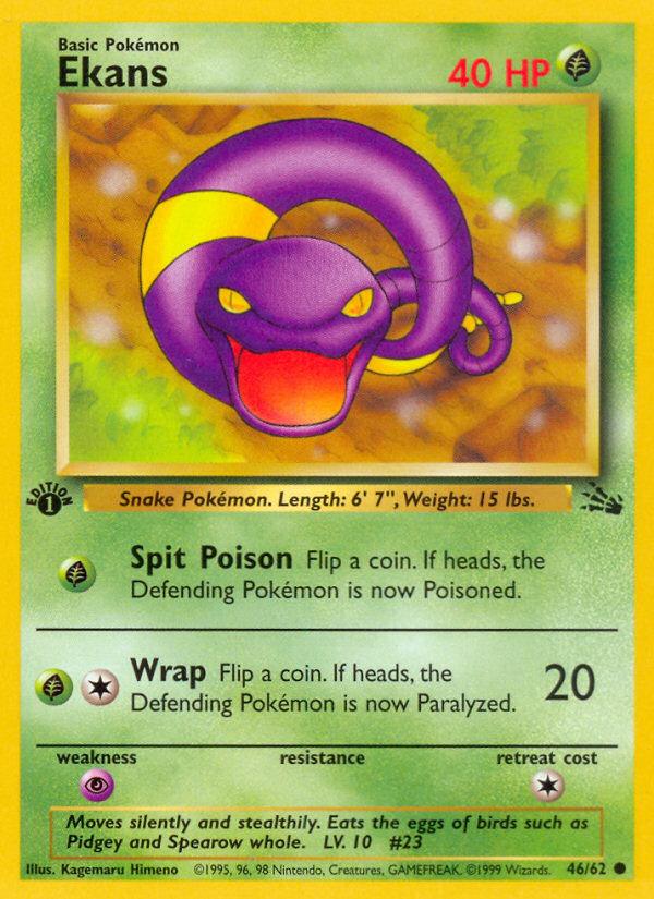 Pokémon-kaart Ekans 46/62 Common uit de set Fossil Hoofdafbeelding