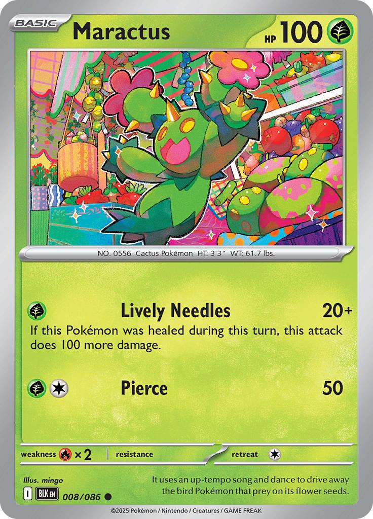 Pokémon-kaart Maractus 008/086 Common uit de set Black Bolt