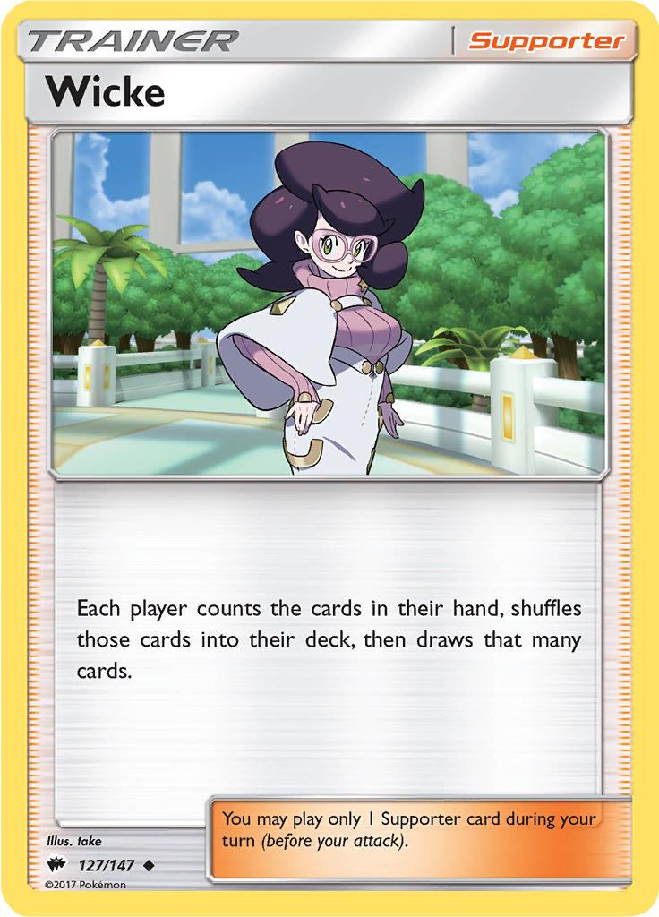 Pokémon-kaart Wicke 127/147 Uncommon uit de set Burning Shadows