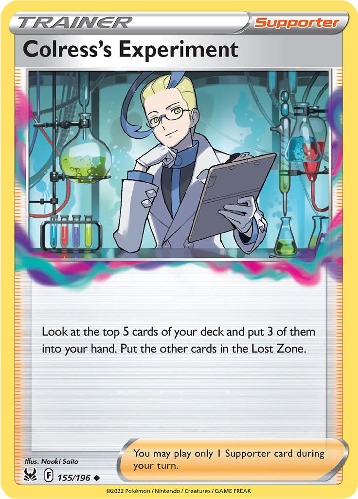 Pokémon-kaart Colress's Experiment 155/196 Uncommon uit de set Lost Origin