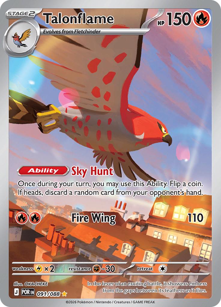 Pokémon-kaart Talonflame 091/088 Illustration Rare uit de set Perfect Order