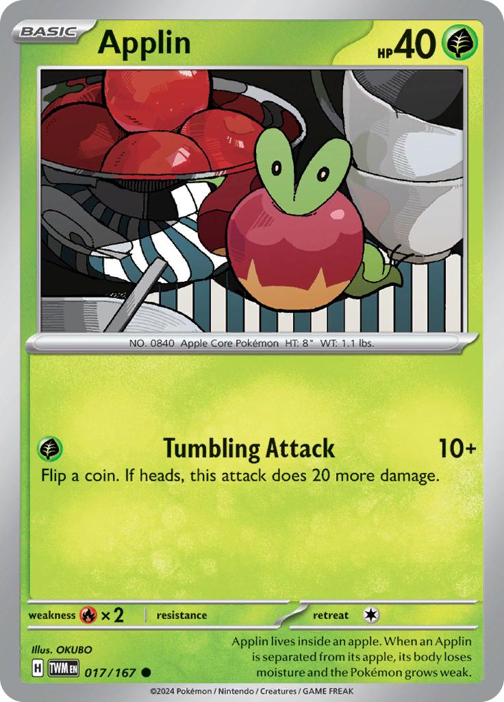 Pokémon-kaart Applin 017/167 Common uit de set Twilight Masquerade Hauptbild