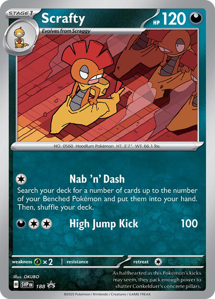 Pokémon-kaart Scrafty SVP 188 Promo uit de set SV Black Star Promos Hoofdafbeelding