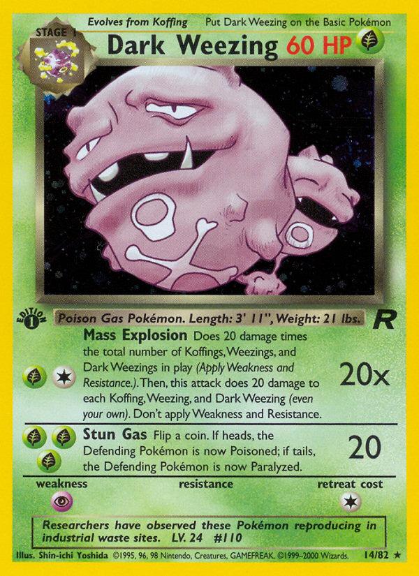 Pokémon-kaart Dark Weezing 14/82 Holo Rare uit de set Team Rocket