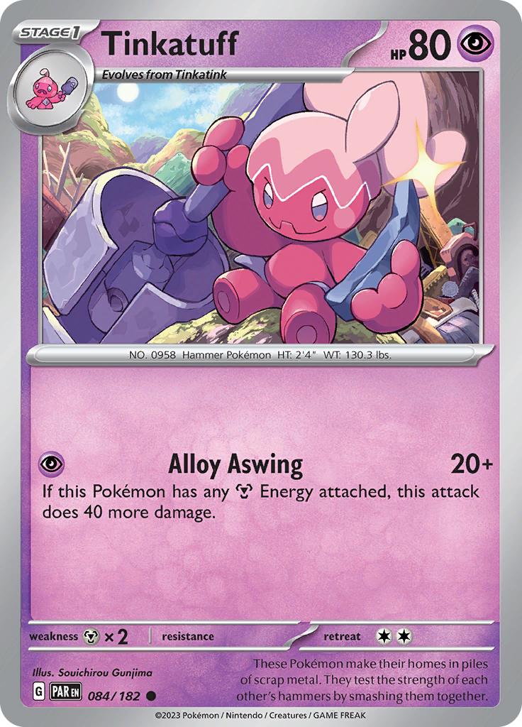 Pokémon-kaart Tinkatuff 084/182 Common uit de set Paradox Rift
