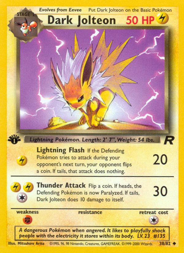 Pokémon-kaart Dark Jolteon 38/82 Uncommon uit de set Team Rocket