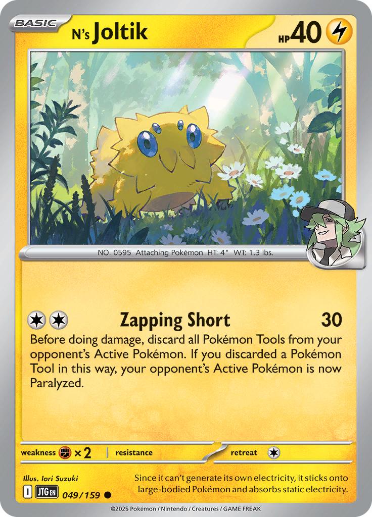 Pokémon-kaart N's Joltik 049/159 Common uit de set Journey Together
