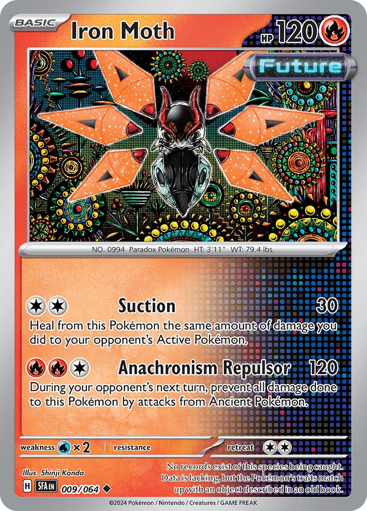 Pokémon-kaart Iron Moth 009/064 Uncommon uit de set Shrouded Fable Immagine principale del prodotto