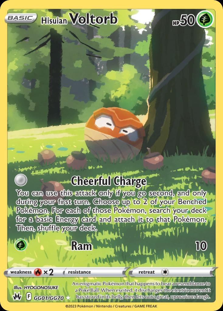 Pokémon-kaart Hisuian Voltorb GG01 Holo Rare uit de set Crown Zenith