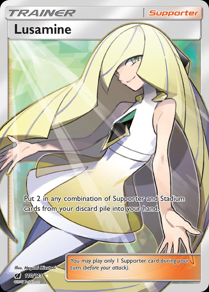 Pokémon-kaart Lusamine 110/111 Ultra Rare uit de set Crimson Invasion
