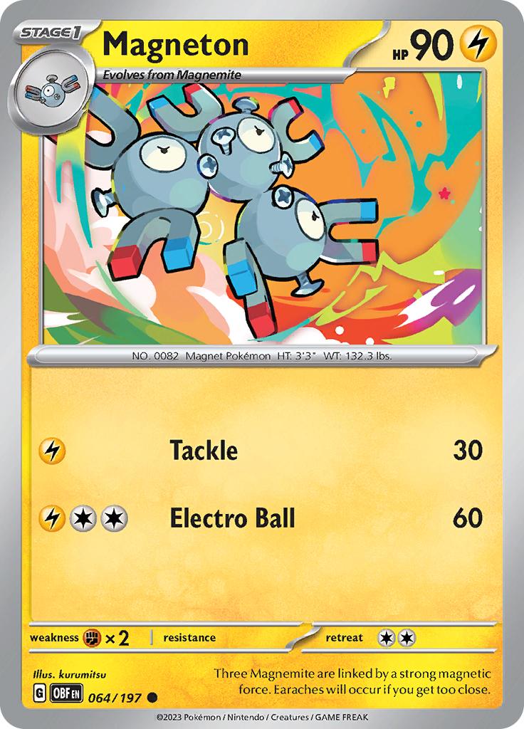 Pokémon-kaart Magneton 064/197 Common uit de set Obsidian Flames