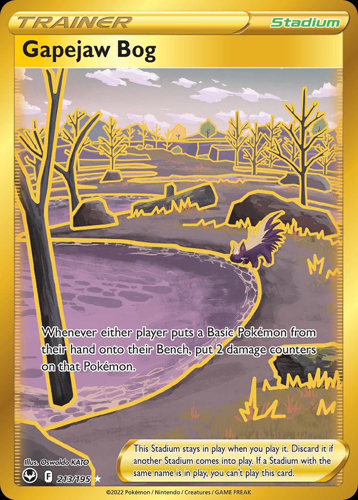 Pokémon-kaart Gapejaw Bog 213/195 Secret Rare uit de set Silver Tempest