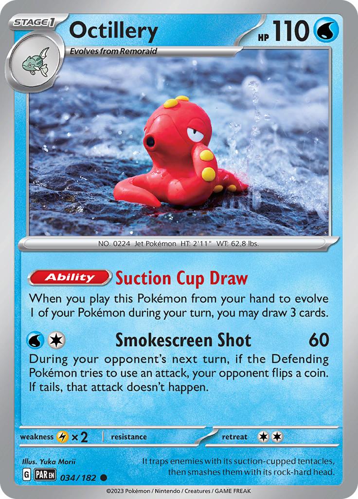 Pokémon-kaart Octillery 034/182 Common uit de set Paradox Rift Hoofdafbeelding