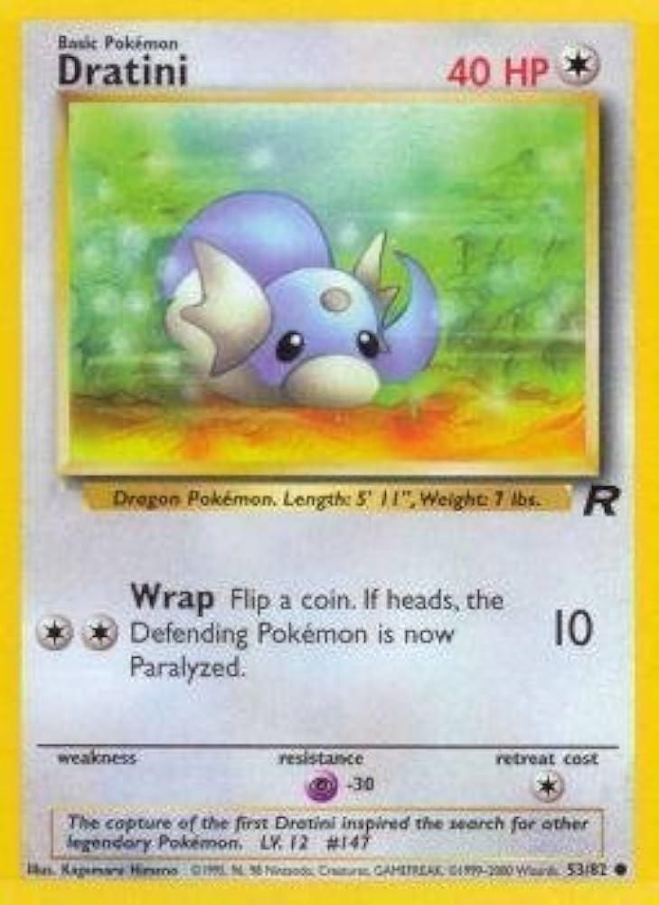 Pokémon-kaart Dratini 53/82 Common uit de set Team Rocket Immagine principale del prodotto