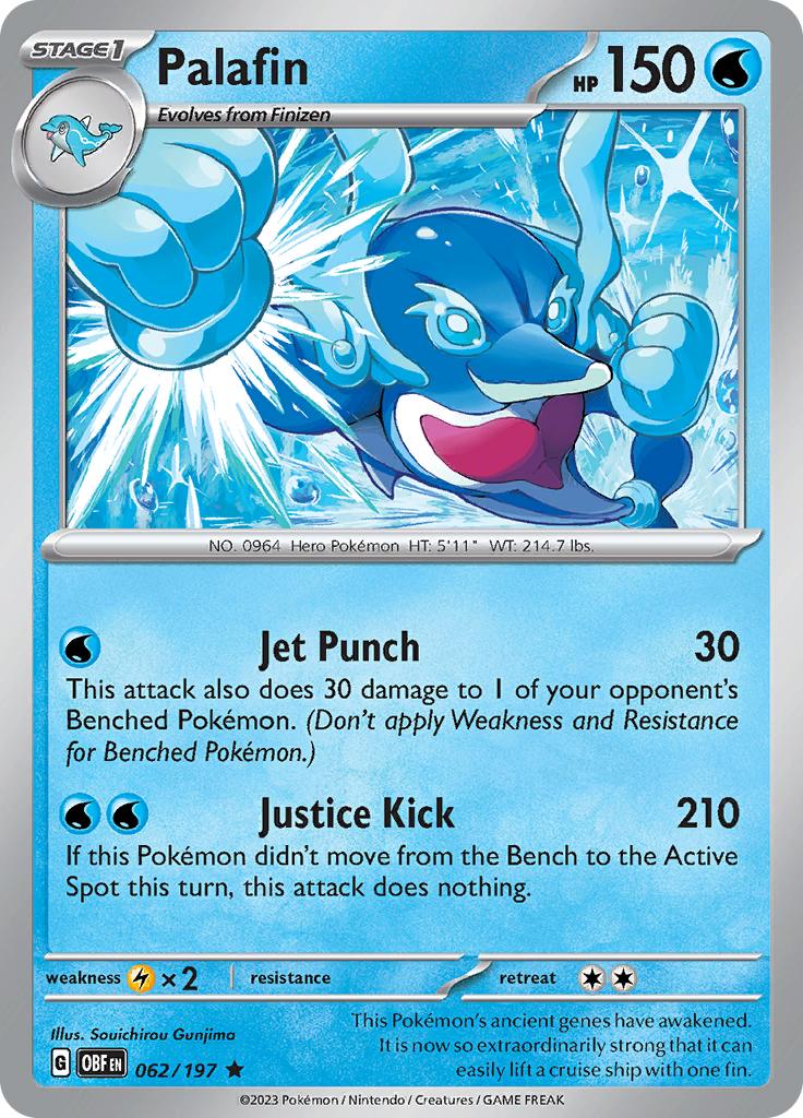 Pokémon-kaart Palafin 062/197 Rare uit de set Obsidian Flames