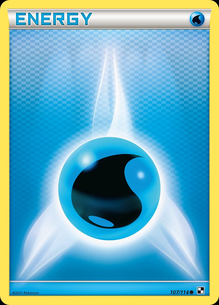 Pokémon-kaart Water Energy 107/114 Common uit de set Black & White Main image