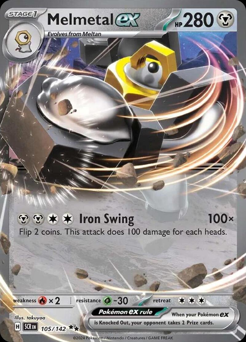 Pokémon-kaart Melmetal ex 105/142 Promo uit de set Stellar Crown
