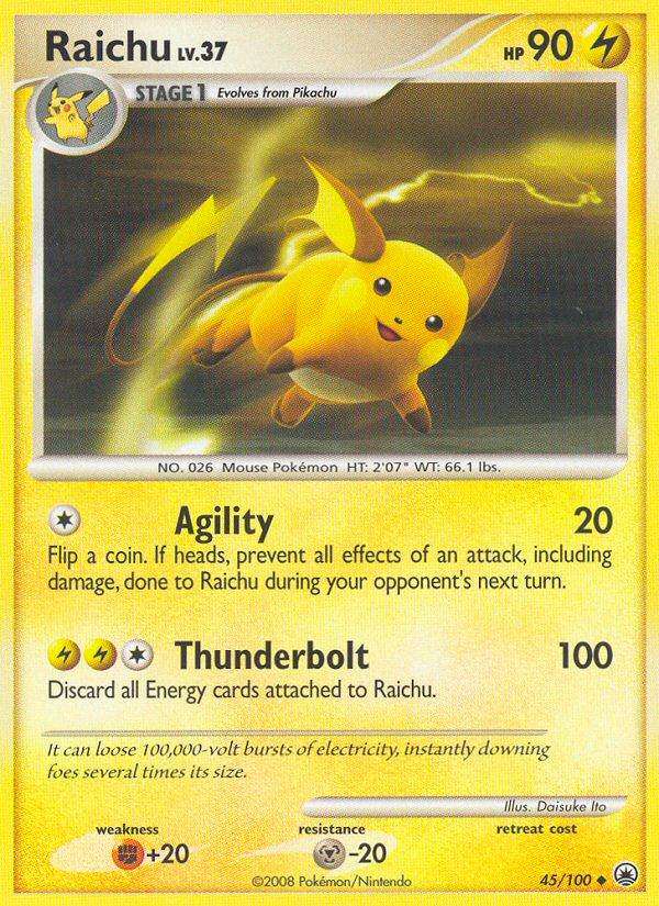 Pokémon-kaart Raichu 45/100 Uncommon uit de set Majestic Dawn Image principale du produit