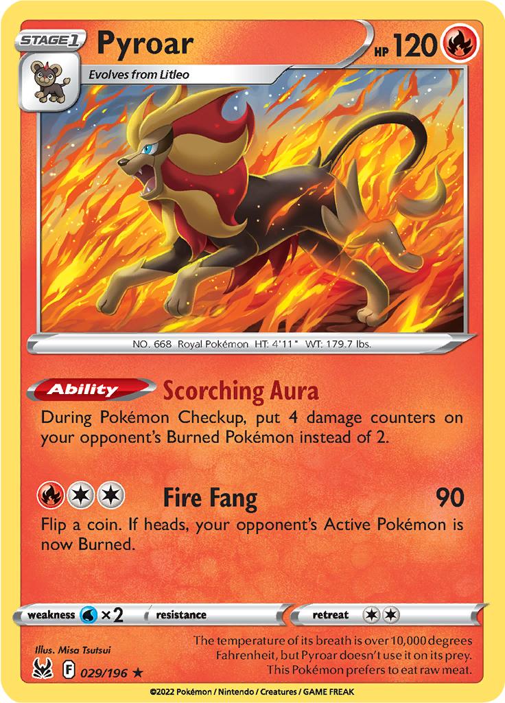 Pokémon-kaart Pyroar 029/196 Holo Rare uit de set Lost Origin Main image