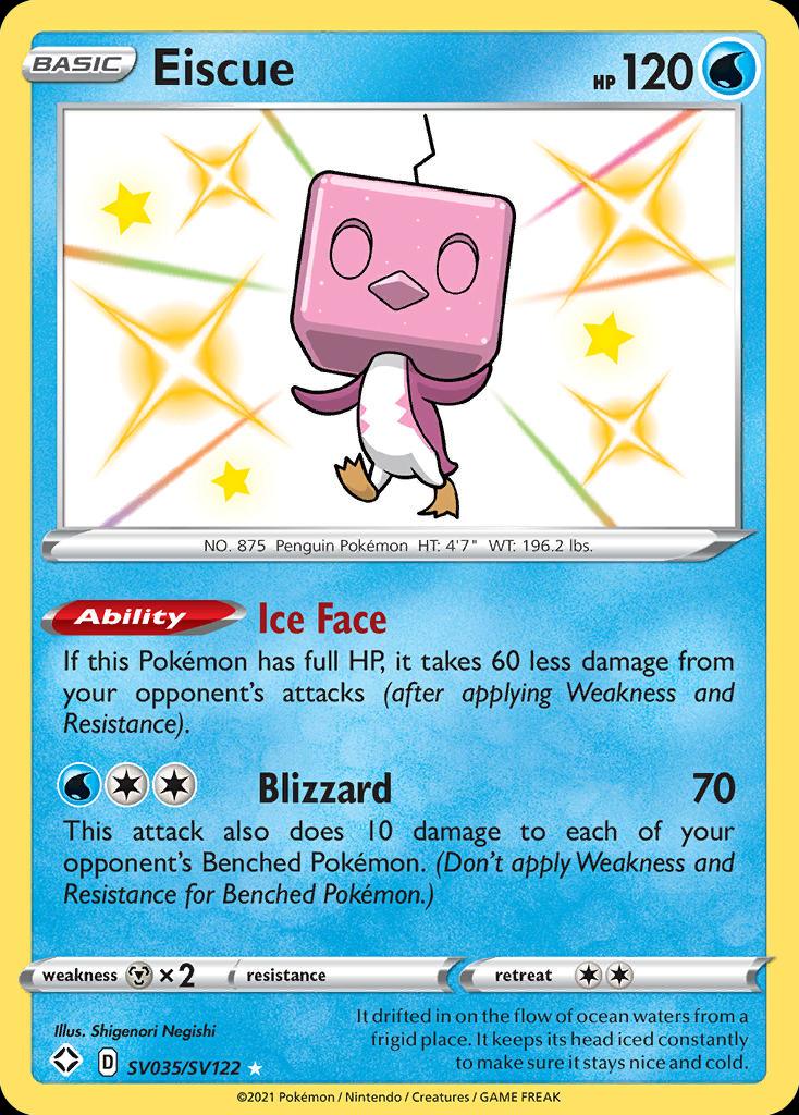 Pokémon-kaart Eiscue SV035/SV122 Secret Rare uit de set Shining Fates