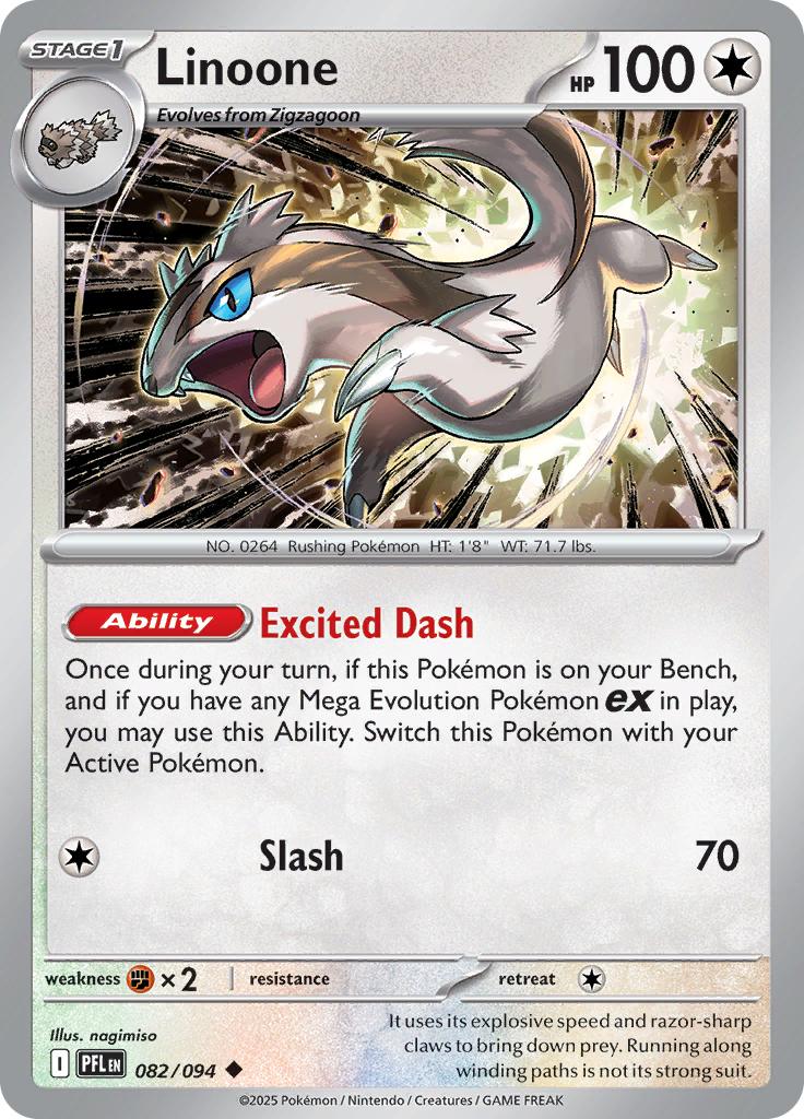 Pokémon-kaart Linoone 082/094 Uncommon uit de set Phantasmal Flames