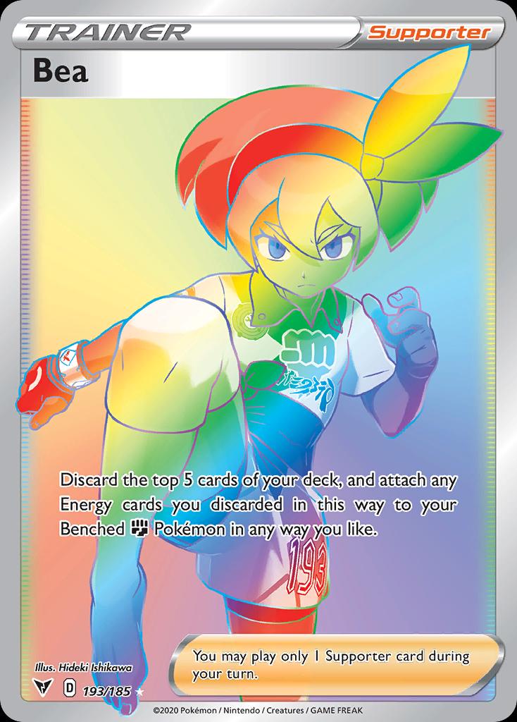 Pokémon-kaart Bea 193 Secret Rare uit de set Vivid Voltage