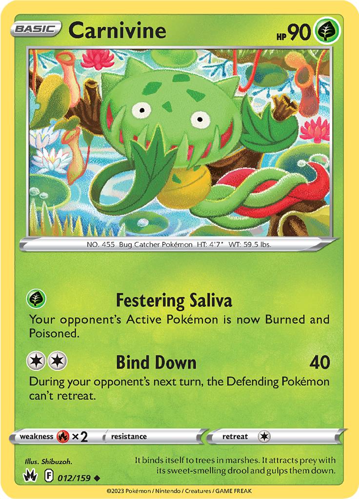 Pokémon-kaart Carnivine 012/159 Uncommon uit de set Crown Zenith Hoofdafbeelding