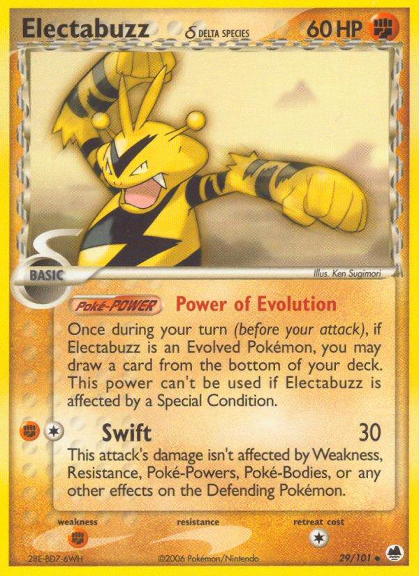 Pokémon-kaart Electabuzz δ 29/101 Uncommon uit de set EX Dragon Frontiers Image principale du produit
