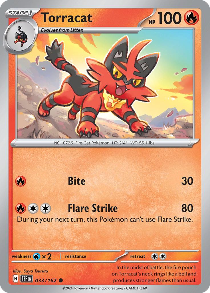 Pokémon-kaart Torracat 033/162 Common uit de set Temporal Forces Hoofdafbeelding