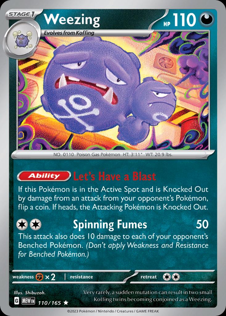 Pokémon-kaart Weezing 110/165 Rare uit de set 151 Main image