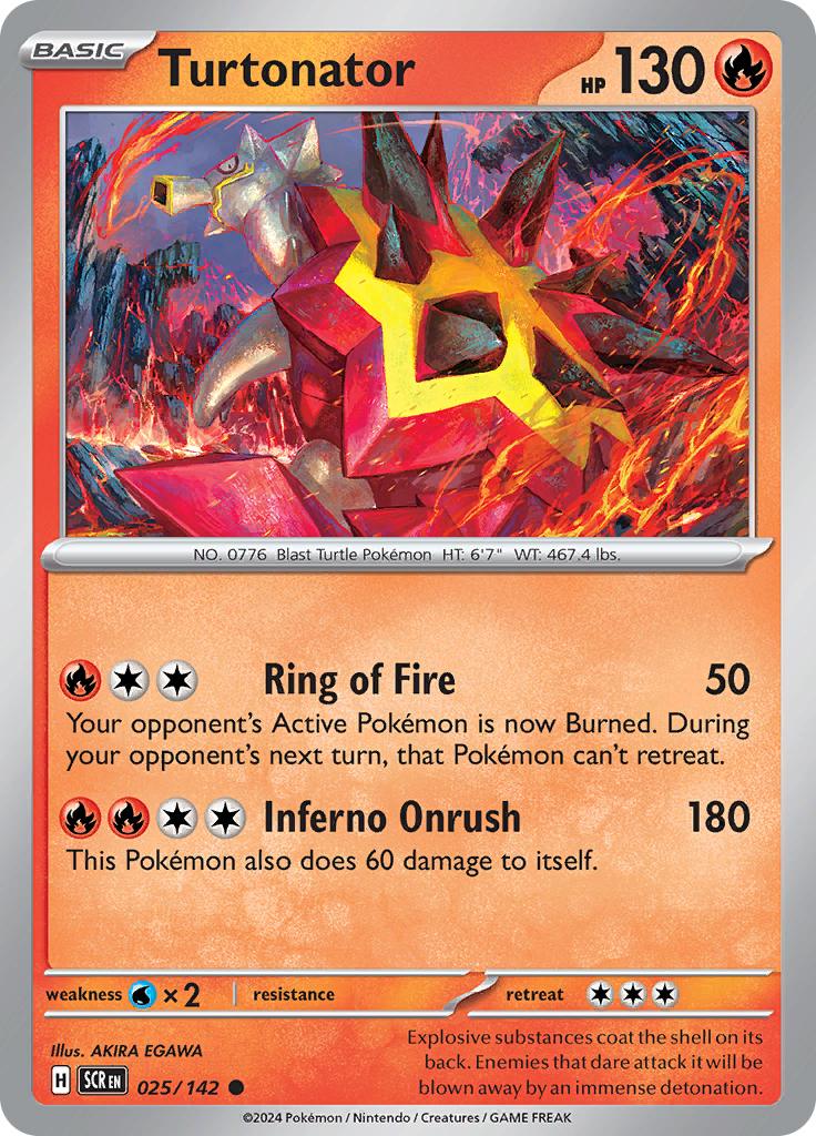 Pokémon-kaart Turtonator 025/142 Common uit de set Stellar Crown