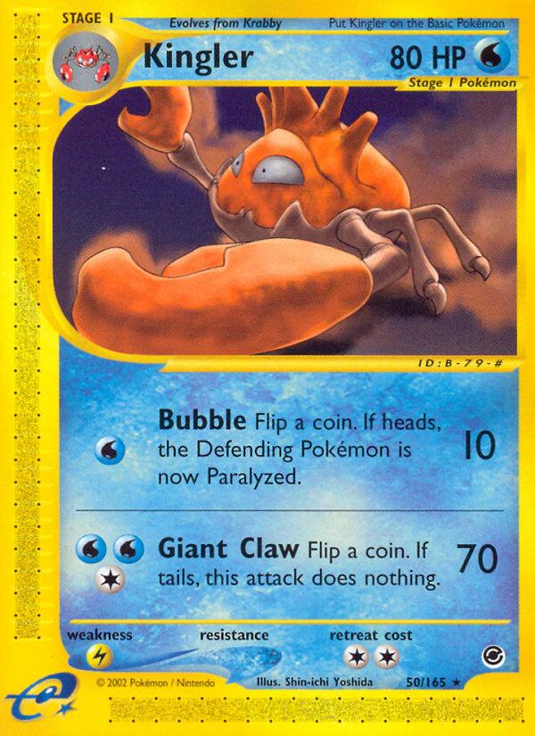 Pokémon-kaart Kingler 50/165 Rare uit de set Expedition Base Set Hoofdafbeelding