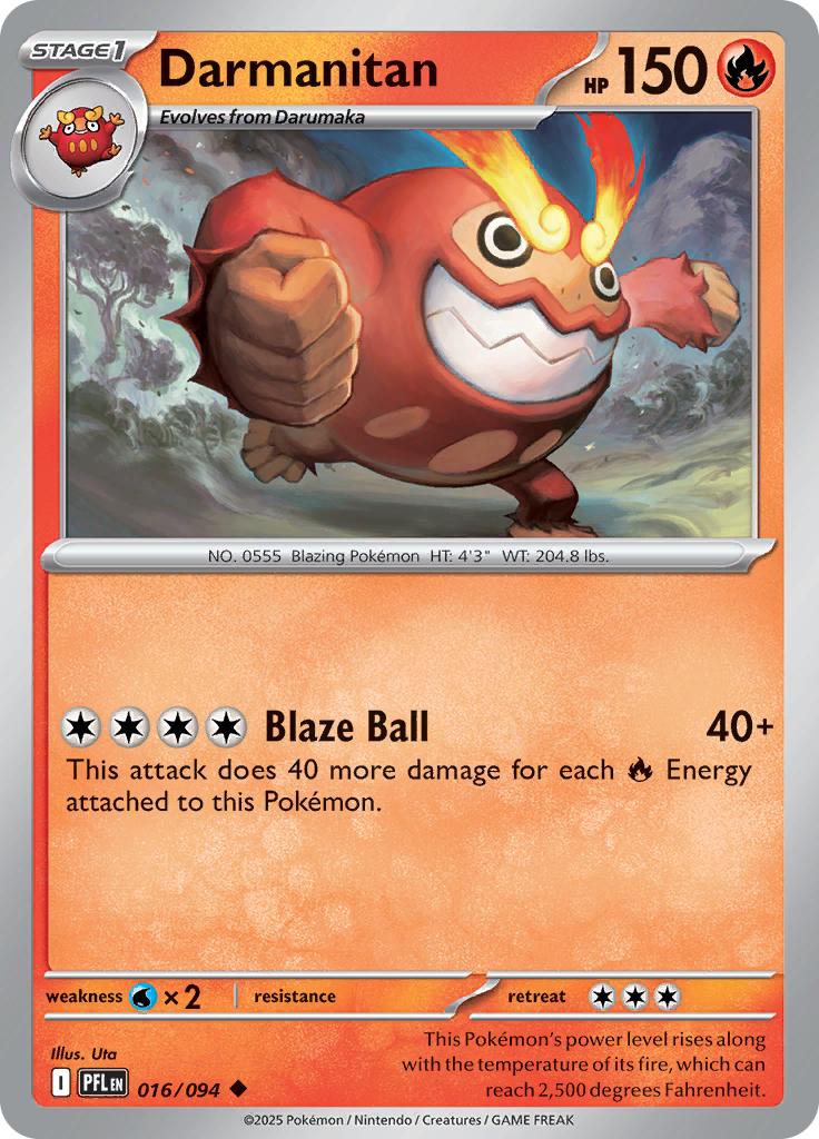 Pokémon-kaart Darmanitan 016/094 Uncommon uit de set Phantasmal Flames