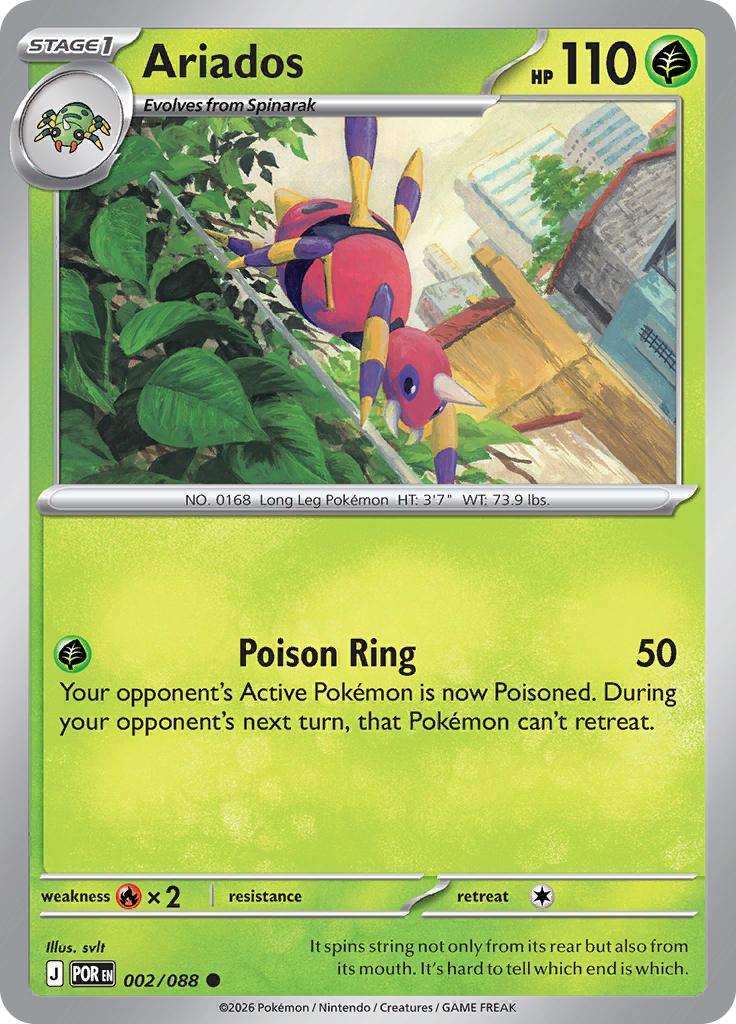 Pokémon-kaart Ariados 002/088 Common uit de set Perfect Order
