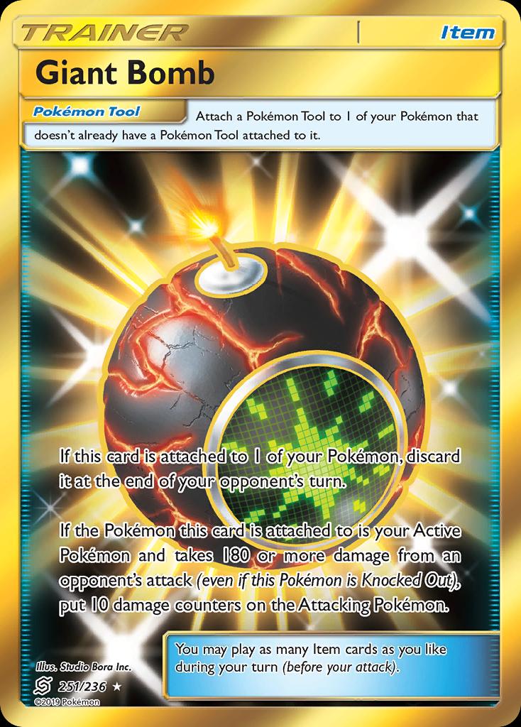 Pokémon-kaart Giant Bomb 251/236 Secret Rare uit de set Unified Minds Image principale du produit