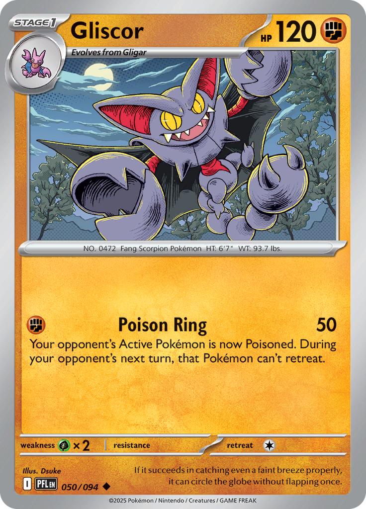 Pokémon-kaart Gliscor 050/094 Uncommon uit de set Phantasmal Flames