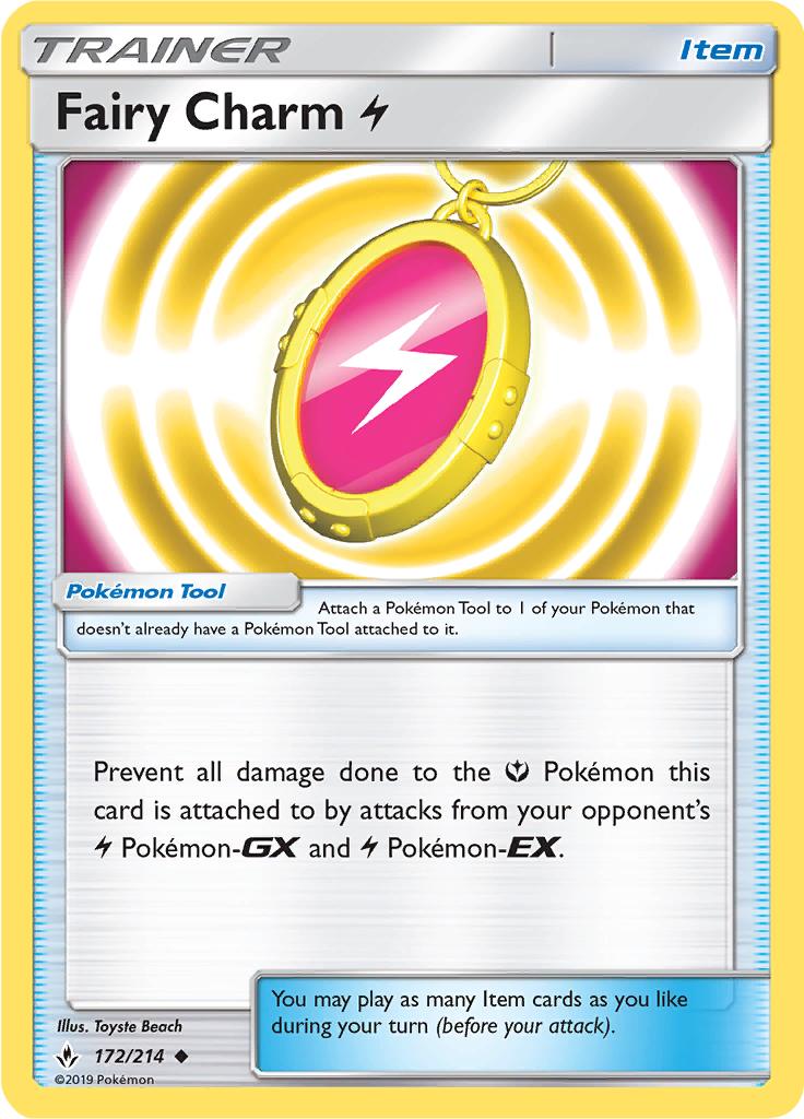 Pokémon-kaart Fairy Charm Lightning 172/214 Uncommon uit de set Unbroken Bonds