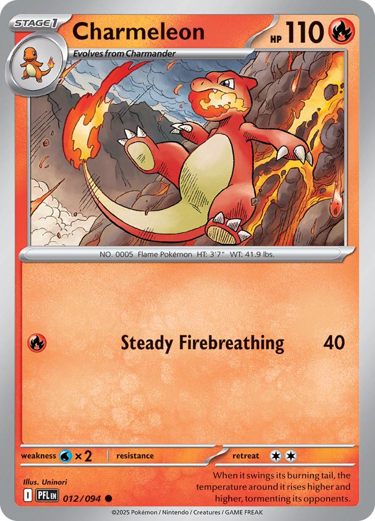 Pokémon-kaart Charmeleon 012/094 Common uit de set Phantasmal Flames Hauptbild